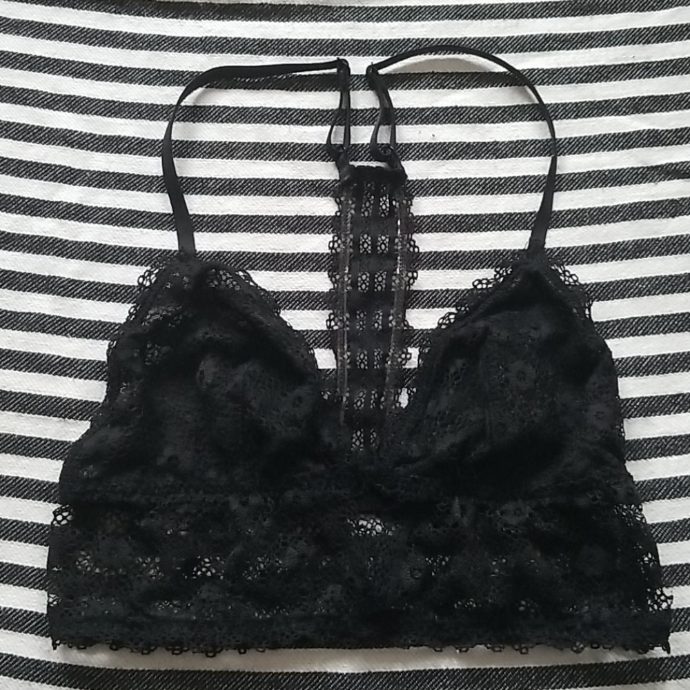 VS Pink Cut Out Floral Bralette
